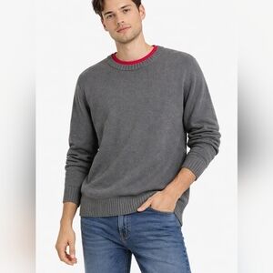 Tommy Hilfiger Men's Knitted Sweater XL Gray Cotton Y2K